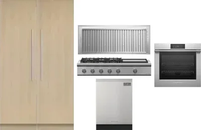 6 Piece Package Includes Refrigerator, Freezer, Cooktop, Wall Oven, Hood And Dishwasher